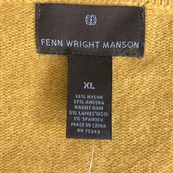 FENN WRIGHT MANSON Angora Lambswool Blend V Neck Pullover Sweater Size XL - Picture 2 of 5